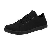 Men's Mesh Casual Shoes Lace Up Sneakers Breathable Lightweight Walking Sneakers Flat Sole Training Shoes Classic Comfortable Shoes, Black/White, 9 UK