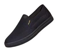 Mens Mesh Flat Loafers Wide, Breathable Slip On Casual Shoes Flat Bottom Lightweight Walking Footwear Solid Color Comfortable Home Shoe Trendy Non-Slip Tennis Footwear Outdoor Hiking Shoe Black