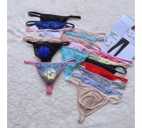 Men's Mesh G-String Thongs Breathable Lace Underpants | Lightweight thong style, all seasons wear, random color selection, comfortable waistband, men's lingerie(Random Color XL)