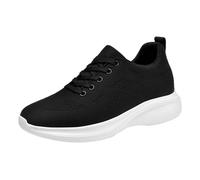 Men's Mesh Height Gain Height 10 cm Sneakers Running Sport Summer Sneakers Lace Up Wedge Sneakers with Openwork Top Extra Thick Sole with Internal Raise for Running Leisure Walking, 01 Black, 11.5 UK