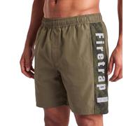 Mens Mesh Lined Swimming Shorts, Quick Dry Trunks Beach Pool Holiday Board Large Logo Swim Short Khaki XL