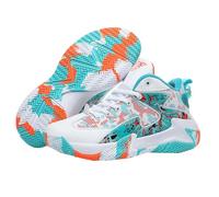 Mens Mesh Running Trainers Basketball Shoes and Summer Youth Couple Sports Shoes Student Sports Competition Training Boys' Fashionable and (Orange,8 5)