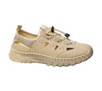 Men's Mesh Sandals Summer Breathable Walking Shoes Lightweight Casual Outdoor Beach Footwear with Adjustable Toggle Closure Khaki