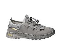 Men's Mesh Sandals Summer Breathable Walking Shoes Lightweight Casual Outdoor Beach Footwear with Adjustable Toggle Closure Grey