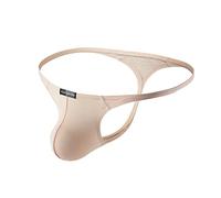 Mens Mesh Sheer Lingerie Super Low Rise T-Back G-String Thongs Sexy Comfortable Stitching Hollow-out Summer Men's Underpants G-Strings Bikini Underwear Briefs Athletic Supporter Beige