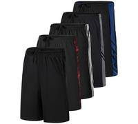 Men's Mesh Shorts Football Rugby Training Active Wear Athletic Basketball Essentials Performance Gym Running Summer Fitness Quick Dry Wicking Workout Clothes Sport Pockets - Set 8-5 Pack, S