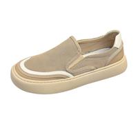 Men's Mesh Slip-on Breathable Loafers Dressy Wide Width Work Shoes ightweight Casual Sneakers Comfortable Gum Sole Walking Shoes (Beige, 9)