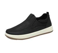 Mens Mesh Slip on Trainers Wide Fit Orthopedic Sneakers Breathable Platform Running Shoes Lightweight Casual Arch Support Trainers Summer Tennis Shoes Comfortable Joggers Boots (Black-1, 7)