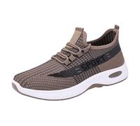 Men's Mesh Sports Shoes Air Cushion Sports Trainers Minimalist Lace Up High Walking Shoes Breathable Comfortable Slip-On Trainers Adjustable Tennis Sneakers Soft Sole Casual Sneakers For Driving