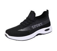 Men's Mesh Sports Shoes Air Cushion Sports Trainers Minimalist Lace Up High Walking Shoes Breathable Comfortable Slip-On Trainers Adjustable Tennis Sneakers Soft Sole Casual Sneakers For Driving