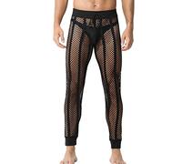 Mens Mesh Striped Pants UK Clearance Men's Breathable Nine-cent Cutout Trouser Walking Workwear Pant Sexy Elasticated Stretch Waist Sweatpants Casual Tracksuit Bottoms Jogging Straight Leg Trousers