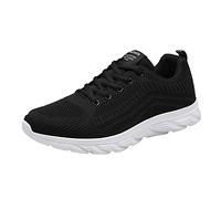 Men's Mesh Trainers, Lightweight Running Shoes, Breathable Sports Shoes, Comfortable Walking Shoes, Non-Slip Jogging Shoes, Low Top Sporty Lace-Up Shoes, Minimalist Casual Shoes, black, 9 UK