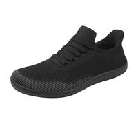 Men's Mesh Trainers, Sports Shoes with Laces, Trainers, Plus Sizes, Walking Shoes, Lightweight Running Shoes, Breathable Lace-Up Shoes, Soft Sole, Low Shoes, Casual Sports Men's Shoes, black, 7 UK