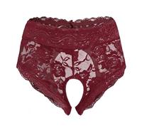 Men's Mesh Underwear Briefs Boxers Lingerie Sissy Naughty Crossdressing,Gay Sexy Outfits Erotic Apparel Stylish Flat Character Tights Underwear Jumpsuit Exotic Apparel for Role Play (One Size) Wine