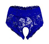 Men's Mesh Underwear Briefs Boxers Lingerie Sissy Naughty Crossdressing,Gay Sexy Outfits Erotic Apparel Stylish Flat Character Tights Underwear Jumpsuit Exotic Apparel for Role (Blue, One Size)