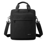 Men's Messenger Bag A4 Nylon Large Shoulder Bag Business Waterproof Casual Black Crossbody Bag for Work Travel Outdoor, Black