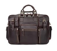 Men's Messenger Shoulder Bags Business Briefcase, Men 15.6inch Laptop Bag Business Briefcase Genuine Leather Shoulder Messenger Bag Multi Pocket Handbag Work Satchel Crossbody Bag Men Women Classic Co