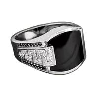 Men's Metal Plating Gold Hip Hop Ring Punk Classic Diamond Jewelry Size 6-14-Silver-13