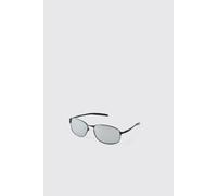 Men's Metal Rectangle Sunglasses | Black | BOOHOOMAN