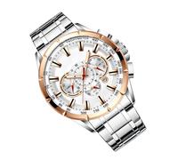 Men's Metal Watch, Waterproof Watches for Men, Stainless Steel Strap, Men's Watches, Classic Mechanical Band, Elegant Business Clothing Accessories for All Employees of Men Workers, platinum, see