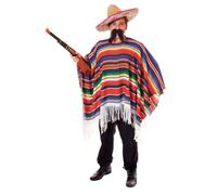 Mens Mexican Poncho Mexican Bandit Outlaw Latin American Aztec Adult Fancy Dress