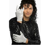 Mens Michael Jackson Style Silver Sequin Gloves 80s Pop Star Fancy Dress