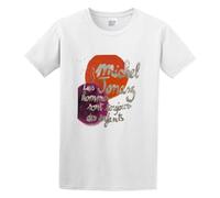 Men's Michel Jonasz Les Hommes Sont Toujours Des Enfants Hits Graphic Cotton T Shirt White 3XL