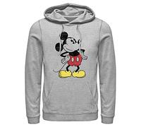 Men's Mickey & Friends Classic Mickey Distressed Pull Over Hoodie, Athletic Heather, M