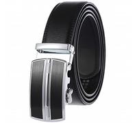 Men's Micro Adjustable Leather Ratchet Belt Automatic Buckle Trim to Fit Multiple Colour Options Classic Stylish Dress Casual Business Work Belt For Him Male Gifts Father’s Day