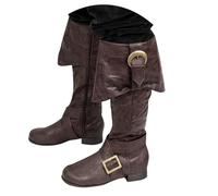 Men's Mid Calf Boots Buckle Detail Comfortable Casual Sole Medieval Zipper Low Heel Halloween Carnival Party Performance