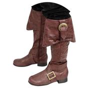 Men's Mid Calf Boots Buckle Detail Comfortable Casual Sole Medieval Zipper Low Heel Halloween Carnival Party Performance