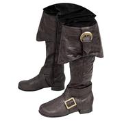 Men's mid-calf boots with folding design, leather buckle detail, comfortable fit for leisure, everyday life, robust outsole for a secure step, versatile, can be combined with jeans or fabric trousers