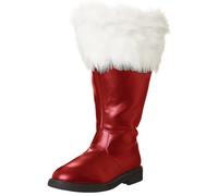 Men's Mid Calf Winter Snow Boots Christmas Santa Claus Boots for Men with Side Zipper Warm and Comfortable, Non-Slip Sole Waterproof Work Walking Shoes Easy to Put On and Take Off (1-Red, 10)