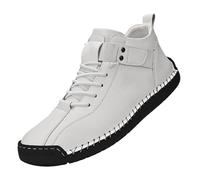 Men's Mid Top Ankle Boots Lace Up Walking Trainers Hand Stitched Sneakers