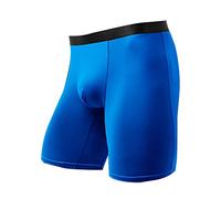 Men's Mid-Waist Ice Silk Boxer Briefs High Elastic Speed Drying Underpants Extended Version Of Sports Underwear, Blue 1pc, 3XL
