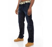 Mens Mid Wash Jeans with Belt EZ14 - EZ15 | Enzo Designer Menswear - Blue / 28W / Regular (32")