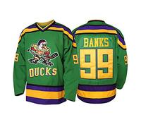 Men's Mighty Ducks Jerseys 96 Charlie Conway Adam Banks Greg Goldberg Movie Hockey Jersey, #99 Green, S