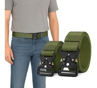 Mens Military Belts Army Green 2Pack Tactical With Quick-Release Buckle For Outdoor Hiking Security Combat & Daily Use