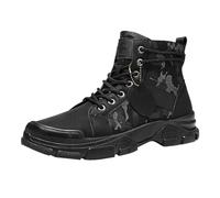 Men's Military Boots Camouflage Desert Army Tactical Boots Trainers Work Boots Outdoor Shoes High Top Protective Shoes Non-Slip Hunting Boots Autumn Hiking Boots Trekking Shoes, black, 13.5 UK