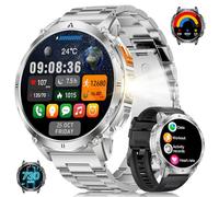 Men's Military Smartwatch with LED Light, 1.62 Inch AMOLED Display, Fitness Watch with Phone Function, 730 mAh Battery, 24/7 Heart Rate / Sleep Monitor, 119 Sports Modes Sports Watch for iOS Android