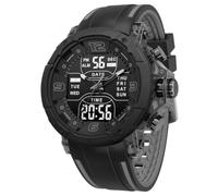 Men's Military Sports Watch, LED Backlight Silicone Band 50M Waterproof | 2.08-Inch Large Case, Rugged Bezel, Metallic Buttons, 50M Water Resistance, Splash Resistant, Low-Light Reading