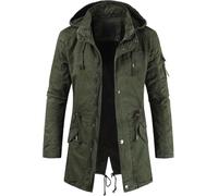 Men's Military Thicken Parka Jacket Coat Winter Warm Cotton Long Outerwear Ski Hiking Windproof Hooded Overcoat (Army Green,2XL)