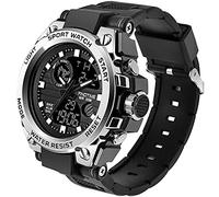 Mens Military Watch Sports Outdoor Watches Digital Analogue Waterproof Tactical Watch with Stopwatch Alarm Dual time LED Backlight Army