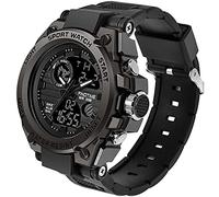 Mens Military Watch Sports Outdoor Watches Digital Analogue Waterproof Tactical Watch with Stopwatch Alarm Dual time LED Backlight Army
