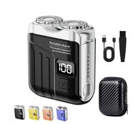 Mens Mini Electric Shaver, Portable Pocket Power Shaver with Travel Case (Black)