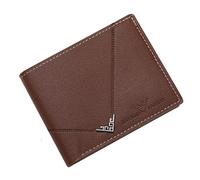 Men's Minimalist Bifold PU Leather Wallet, Slim Casual Wallet with Clear ID Window, 3 Card Slots & 2 Bill Pockets, Smooth Durable Purse for Everyday Carry