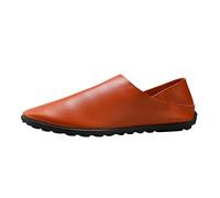 Men's Minimalist Slip on Casual Shoes for Men, Soft PU Leather Loafers with Flexible Anti Slip Sole, Lightweight Backless Design, Cushioned Insole, Simple Modern Style Comfort Flats Brown