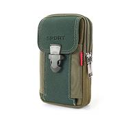 Men's Mobile Phone Sports Bag,Canvas Belt Bag Phone Wallet Purse,Outdoor Sports Bum Pouch Casual Mobile Phone Pocket (Khaki,B)