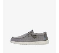 Men's Moccasin Hey Dude Wally Sport Model Breathable Mesh Shoes Grey