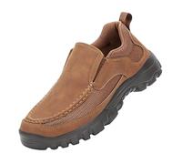 Men's Moccasins Business Casual Shoes Oxford Hiking Shoes Men Without Laces Trekking Shoes Flat Sole Walking Shoes Non-Slip Fitness Shoes Wide Low Shoes Comfortable Trainers Casual, brown, 9.5 UK